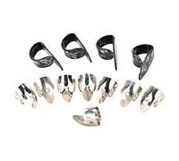 Toyvian Set da 12 Pezzi di Stainless Steel Finger Guard in Metallo per Chitarristi e Principianti, Proteggi le Dita dal Dolore e Migliora la Qualità del Suono Durante Lunghe Sessioni