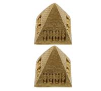 Toyvian Set da 3 Ornamenti Piramidali in Resina Decorativi, Modelli di Edifici Dell'antico Egitto, Decorazione da Tavolo e Accessorio la Scrivania di Casa e Ufficio