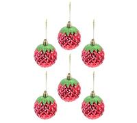 Toyvian Set da 6 Ciondoli di Plastica Colorati a Forma di Palline di Fragole Decorazioni Sospese per Feste a Tema Fragole Articoli per Feste e Compleanni Riutilizzabili e Facili da