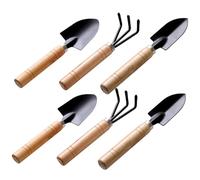 Toyvian Set da Giardinaggio 6 Pezzi Rastrello Pala e Paletta in Legno e Ferro, Attrezzi per Piante da Interno e Piccoli Spazi Verdi, Strumenti Portatili per Trapianto e Lavori