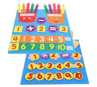 Toyvian Set di 2 giocattoli matematici in feltro fatti a mano, per imparare a contare con le dita, per l'asilo, per la prima infanzia, giochi di addizione e sottrazione.