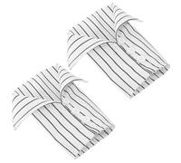 Toyvian Set di Polsini da Polso Finti a Righe Bianche e Blu, Polsini Staccabili in Cotone e Poliestere, Accessori Unisex per Camicie, Adatti a Uso Professionale e Casual