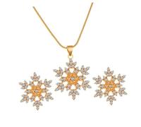 Toyvian Set Gioielli da Sposa Donna Collana Fiocco di Neve e Orecchini con Pietre Brillanti Ciondolo Luminoso per Cerimonie ed Eventi Formali
