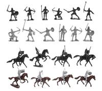 Toyvian Set Miniatura Cavallo Cavaliere Medievale 28 Pezzi Modelli di Soldati Micro Figure Decorazioni Tavolo Sabbia per Bambini e Adulti Interni ed Esterni