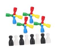 Toyvian Set Pedine in Legno per Giochi da Tavolo 24 Compatti e Leggeri Accessori per Insegnare e Giocare a per e Adulti