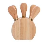 Toyvian Set Utensili da Cucina in Acciaio Inox per Formaggi Supporto in Legno Coltello Spatola e Forchetta Ergonomici per Taglio e Servizio Accessori Professionali per Taglieri e
