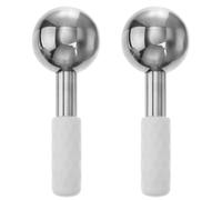 Toyvian Sfera Massaggio Viso in Acciaio Inossidabile 2 Pezzi Strumento Rinfrescante per Decongestione Occhi e Rilassamento Cutaneo Colore Argento Colore Casuale
