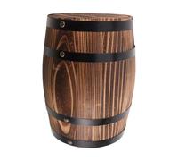 Toyvian Sgabello Rustico da Giardino in Legno Massello a Forma di Botte 27 CM Sgabello Rotondo Multifunzionale per Patio Bar e Decorazione Esterna Stile Vintage