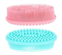Toyvian Spazzola da Bagno Esfoliante e Massaggio Delicato in Silicone 2 Pezzi Doppia Superficie e Adulti, la Pulizia Quotidiana del Corpo