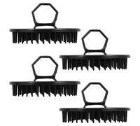 Toyvian Spazzola per Massaggio del Capelluto 4 Pezzi, Spazzola per Shampoo Portatile Piccola, Massaggiatore Manuale per Chioma Setole Elastiche per Doccia e Pulizia Profonda