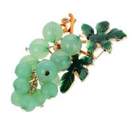 Toyvian Spilla a Forma di Uva Verde Gemma a Foglia, Spilla Natalizia Smaltata Cristalli, Clip Decorativa per Cardigan, Cappotto e Zaino, Fermaglio Raffinato per Donne, 1 Pezzo