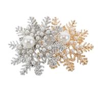 Toyvian Spilla a Scialle e Spilla da Donna a Forma di Fiocco di Neve Perle e Strass, Spille Natalizie Festive per Abiti, Sciarpe e Scolli, Accessorio Elegante per Regali e Occasioni