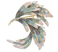 Toyvian Spilla da Donna in Metallo a Forma di Piuma Semi-Rotante Spilla a Clip Elegante per Cappotti e Borse Accessorio Moda Femminile per Feste e Uso Quotidiano