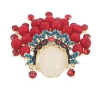 Toyvian Spilla da Donna Opera di Pechino in Metallo Rosso Spilla per Abiti e Cappotti Design Artigianale Ispirato al Costume Cinese Accessorio Versatile per Outfit Formali e Quotidiani