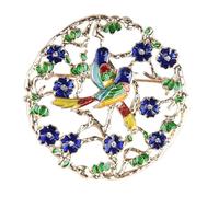 Toyvian Spilla Floreale Smaltata a Forma di Corona Uccelli Gemelli in Lega, Accessorio Moda per Abbigliamento, Facile da Indossare e Rimuovere, per Decorare Vestiti