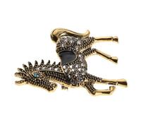 Toyvian Spilla Forma di Cavallo Strass Distintivo per Amico Cavallo Accessori Vintage per Costumi Tema Animale Gioielli Accessori per Cavalli dello Zodiaco
