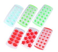 Toyvian Stampo per Ghiaccio a Forma di Cuore, Stella e Quadrato in Silicone Facile da Usare e Pulire 87 Scomparti Creativi per Bevande e Cocktail