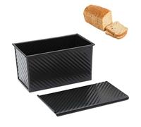 Toyvian Stampo per Pane Antiaderente con Coperchio in Acciaio al Carbonio Nero Teglia per Toast con Motivo a per Forno Domestico e Uso Professionale