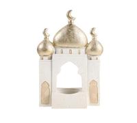 Toyvian Statua da Tavolo Torre Medievale Decorativa in Resina Oro 21x13cm per Decorazioni Ramadan Eid e Festa Design Luna Unico per Ambienti Casa e Ufficio