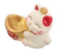 Toyvian Statuetta Maneki Neko in Resina con Base a Sfera di Cristallo da 2,5-3 Cm, Gatto della Prosperità Giapponese Compatto per Decorazione Feng Shui Casa e Ufficio, Ornamento