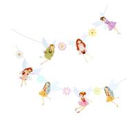 Toyvian Striscione da Fata per Compleanno Ragazzo Ragazza Decorazioni per Feste di Compleanno Farfalle e Fiori Set 2 Pezzi per Party a Tema Fata e Fiabe