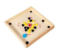 Toyvian Tabellone da Gioco in Legno Beige con Superficie Liscia e Stabile, Tavolo da Gioco Decorativo per Tornei Multiplayer, Completo di Monete e Battitore per Tutte le Età