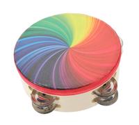 Toyvian Tamburello Arcobaleno Con Tamburo Mano e Sonagli Doppio Ordine Strumento Percussione Portatile Per Feste e Balli