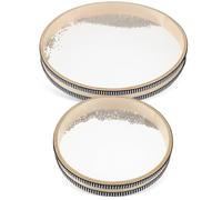 Toyvian Tamburi Oceanici Rotondi 2 Pezzi (8" e 12") in Legno e Plastica Trasparente, con Suono Autentico di Onde da Sfere in Acciaio, Strumenti Musicali per Meditazione, Educazione