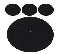 Toyvian Tappetino Antiscivolo in Feltro Nero per Giradischi Vinile, Set da 4 Pezzi, Compatibile Piatto Fonografo, Ammortizzante e Antistatico per Dj