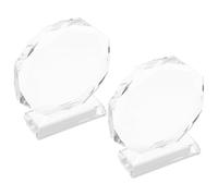 Toyvian Targa Premio di Cristallo Trasparente 100 MM Incisione Personalizzata Set da 2 Trofei in Vetro per Riconoscimenti Dipendenti e Celebrazioni Aziendali