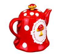 Toyvian Teiera in Ceramica Rossa Resistente al Calore Grande Capacità e Manico Portatile per Casa e Feste Barbecue