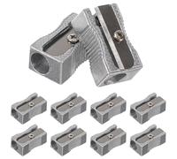 Toyvian Temperamatite in Metallo a 1 Foro con Lama in Acciaio temperato Temperamatite Rettangolare in Metallo con Lama a 1 Foro 10pz (Argento)