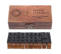 Toyvian Timbri Creativi in Legno Marrone con Lettere e Numeri per Scrapbooking e DIY, Set da 156 Pezzi per Decorare Diari e Buste di Carta