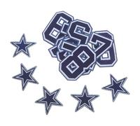 Toyvian Toppe Termoadesive per Tessuti in Poliestere Colla a Caldo, 15 Pezzi tra Numeri e Stelle, Applique Sportivo Versatile per Borse e Cartelle, per DIY e Game-day