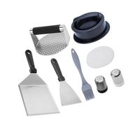 Toyvian Utensili da con Pressa per Hamburger Spatola Multifunzione e Pennello per Barbecue All Ergonomico Antiscivolo e Resistente Temperature