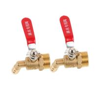 Toyvian Valvola a Sfera in Ottone 1/2" Beccuccio Curvo e Maniglia Rossa, Set 2 Pezzi, Interruttore di Chiusura per Acqua e Fluidi, Resistente Alte Temperature, Raccordo per Tubo