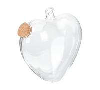 Toyvian Vaso di Vetro Trasparente Origami con Stella e Supporto in Ferro Contenitore Forma di Cuore con Tappo in Sughero Bottiglia Decorativa per Desideri e Conservazione Piccoli Oggetti