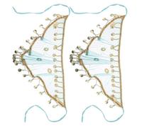 Toyvian Velo per Viso Tribale da Danza del Ventre 2 Pezzi Accessorio Esotico Frange in Chiffon Copricapo Elegante per Costumi Indiani e Feste in Maschera