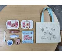Toywoo Set di alimenti da gioco in legno, carne e pesce, per la cucina dei | Carne e pesce, set da gioco per negozi e giochi di ruolo, regalo per bambini da 3 a 12 anni, per compleanno e Natale
