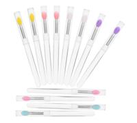 TOYZFRIENDY 12 pezzi Pennelli Trucco Labbra Portatili in Silicone con Cappuccio Antipolvere Applicatori Rossetto Colorati per Make-up Labbra Precisi e Facili da Pulire per Viaggi e Uso