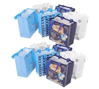 TOYZFRIENDY 12 pezzi Sacchetti Regalo Hanukkah in Tessuto Non Tessuto Riutilizzabili Piccoli Borse con Manici per Feste e Bomboniere Design Festivo per Regali e Dolci Pratici per Shopping e