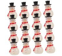 TOYZFRIENDY 16 Pezzi Miniature Snowman Figurines Glow in Dark Resin Christmas Decorations for DIY Crafts Fairy Garden Tabletop Display