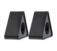 TOYZFRIENDY 2 pezzi Microphone Flag Abs Triangolare Nero Logo Stazione Microfono Anticaduta per Interviste Facile Installazione e Resistente per Microfoni Tv e Karaoke