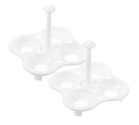TOYZFRIENDY 2 Pezzi Plastica Griglia Bianca a 4 Scomparti per Uova | Cucina, Adatta a Uova e Verdure, Mantiene Sapore, Consistenza e Vitamine