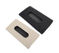 TOYZFRIENDY 2 Pezzi Porta Tovaglioli Auto Custodia Tovaglioli per Veicolo Leggera Design Apertura Ampia per Facile Accesso Contenitore per Maschere e Guanti Nero e Beige