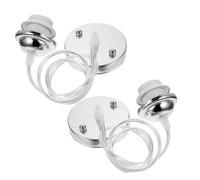 TOYZFRIENDY 2 pezzi Portalampada Sospensione Vintage in Metallo Antiruggine con Cavo per Lampade LED e Alogene Kit per Soffitti e Inclinati