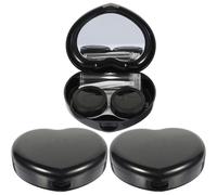 TOYZFRIENDY 3 set Custodie Porta Lenti Contatto con Specchio Scatola Cuore per Viaggio Kit Compatto per Donna Porta Lenti Resistente e Portatile per Uso Quotidiano