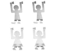 TOYZFRIENDY 4 pezzi Ganci Decorativi Forma di Persona in Acciaio Inossidabile per Porta Appendini Robusti Sopra Porta per Cappotti Asciugamani e Borse Uomo e Donna per Cucina e Armadio