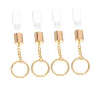 TOYZFRIENDY 4 Pezzi Portachiavi Profumo in Vetro Mini Trasparente con Vite Ricaricabile per Essenziali e Viaggio Accessorio Decorativo per Borse e Chiavi