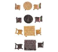 TOYZFRIENDY 4 Set Mini Mobili Tavolo e Sedie in Materiale Plastico per Giardino Fatato e Micro Paesaggio Decorazione Casa e Bonsai Artigianato DIY